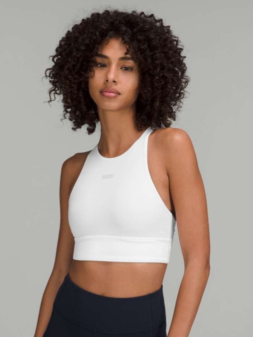 Lululemon Energy High-Neck Longline Bra *Medium Support, B–D Cups
White / Silver